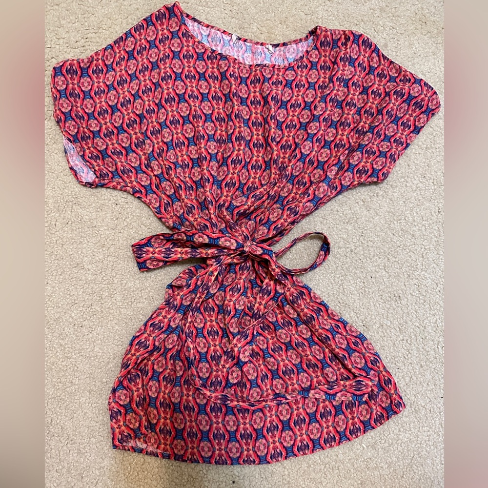 Pink and Blue T-shirt Dress